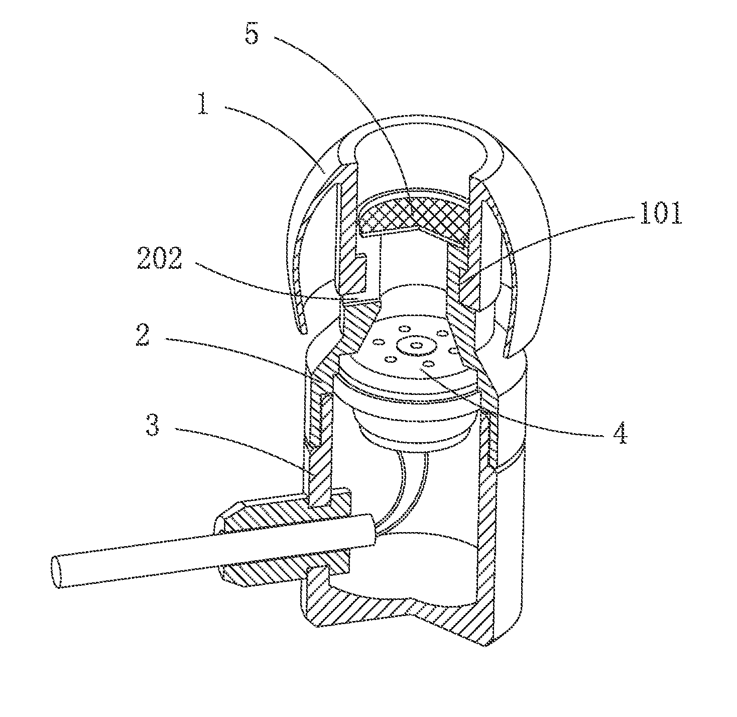 Headphone structure for adjusting audio frequencies