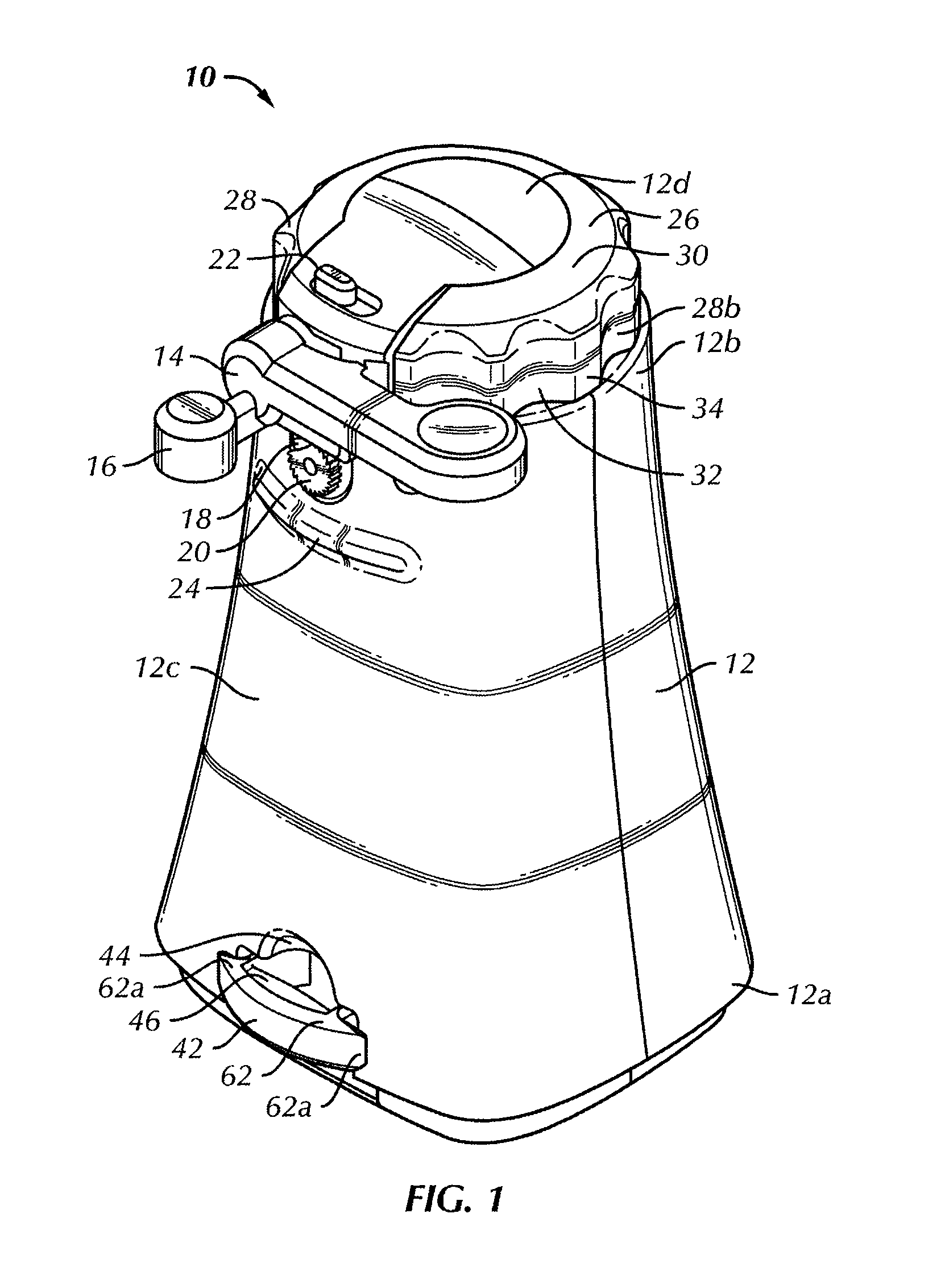 Electric can opener having removable opener tools