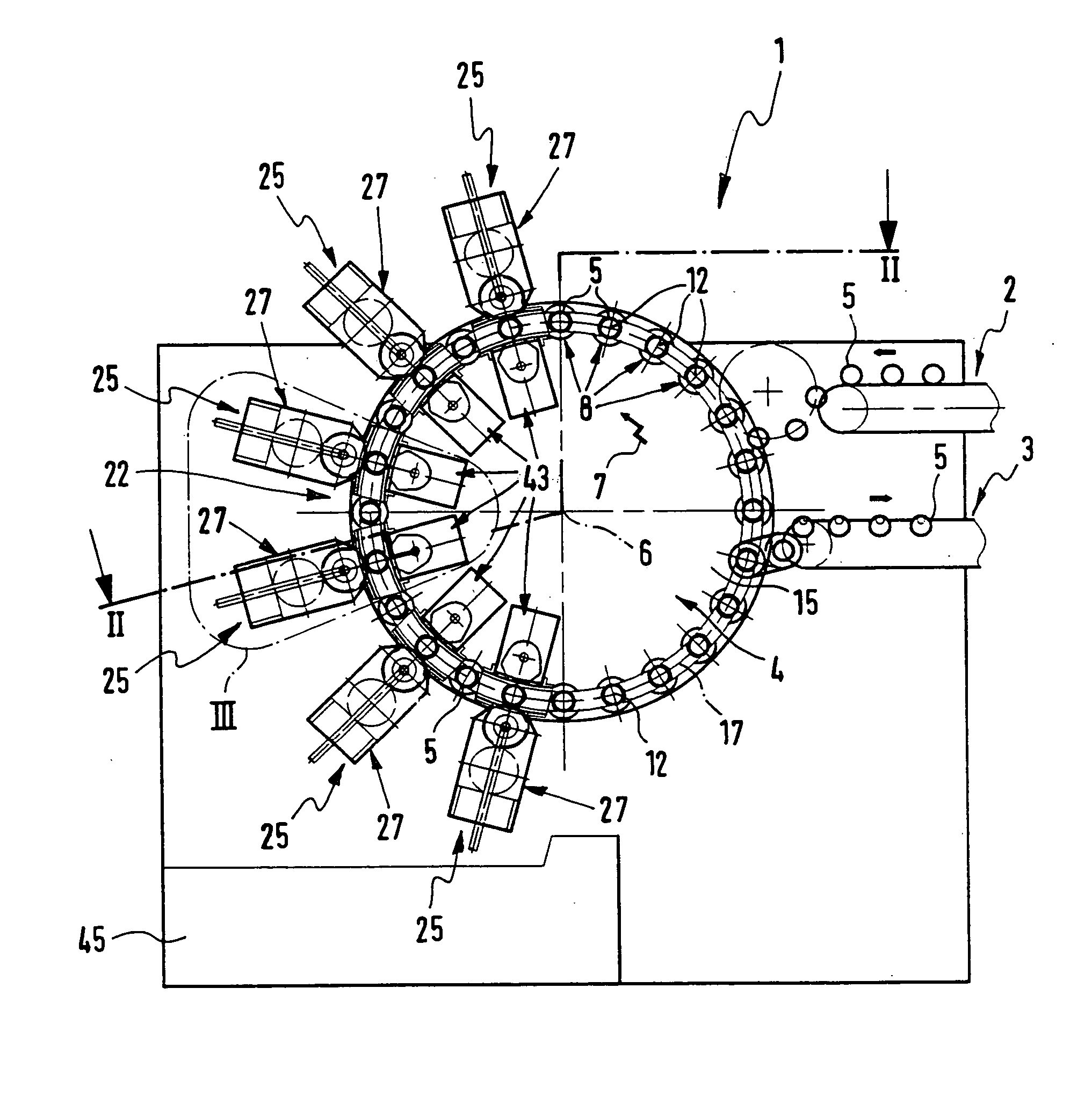 Machine for printing on hollow bodies