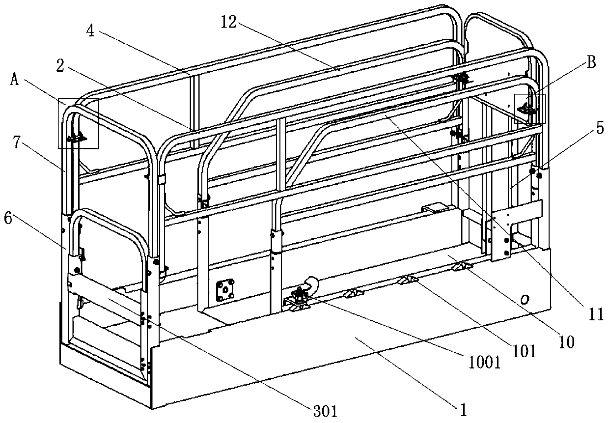 Novel foldable aerial working truck platform and aerial working device