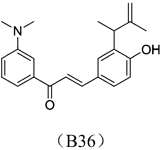 Novel chalcone compound with anti-aging function and application of compound