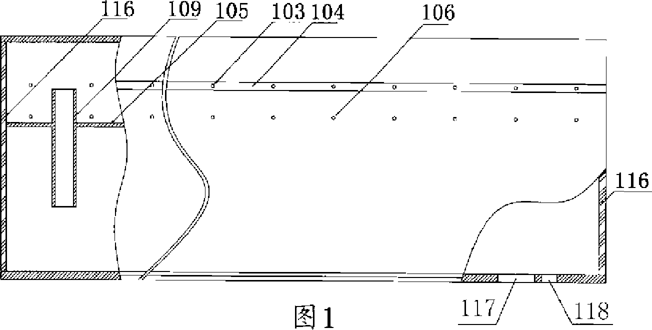 Pressure stabilizing filter tube with double air cushion layer and independent water distribution and gas distribution