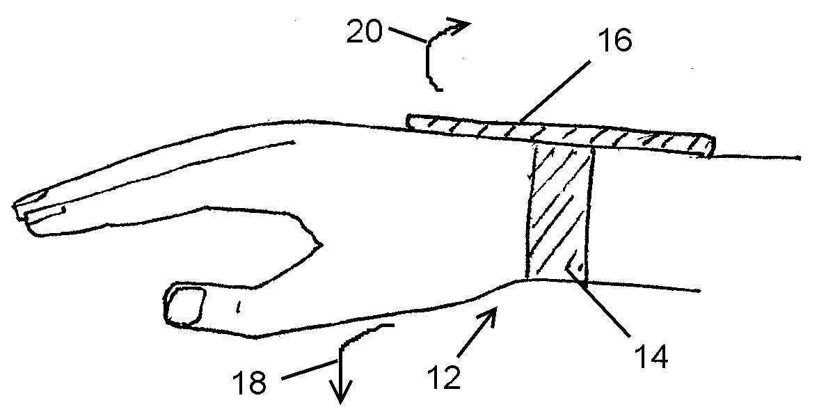 Device for training wearer wrist position and for reminding wearer of wrist position