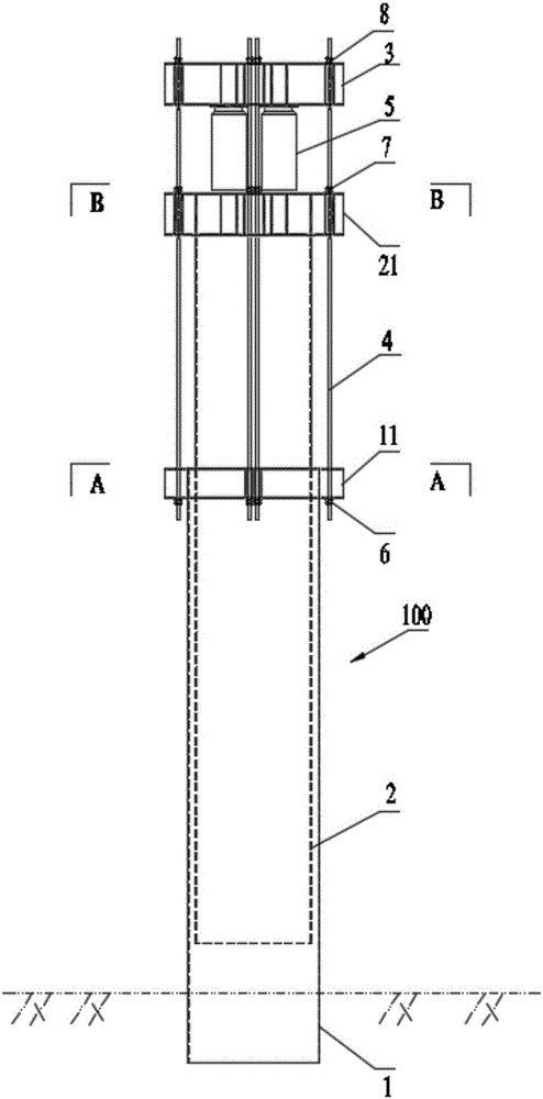 Drilling platform self-leveling device and construction method thereof