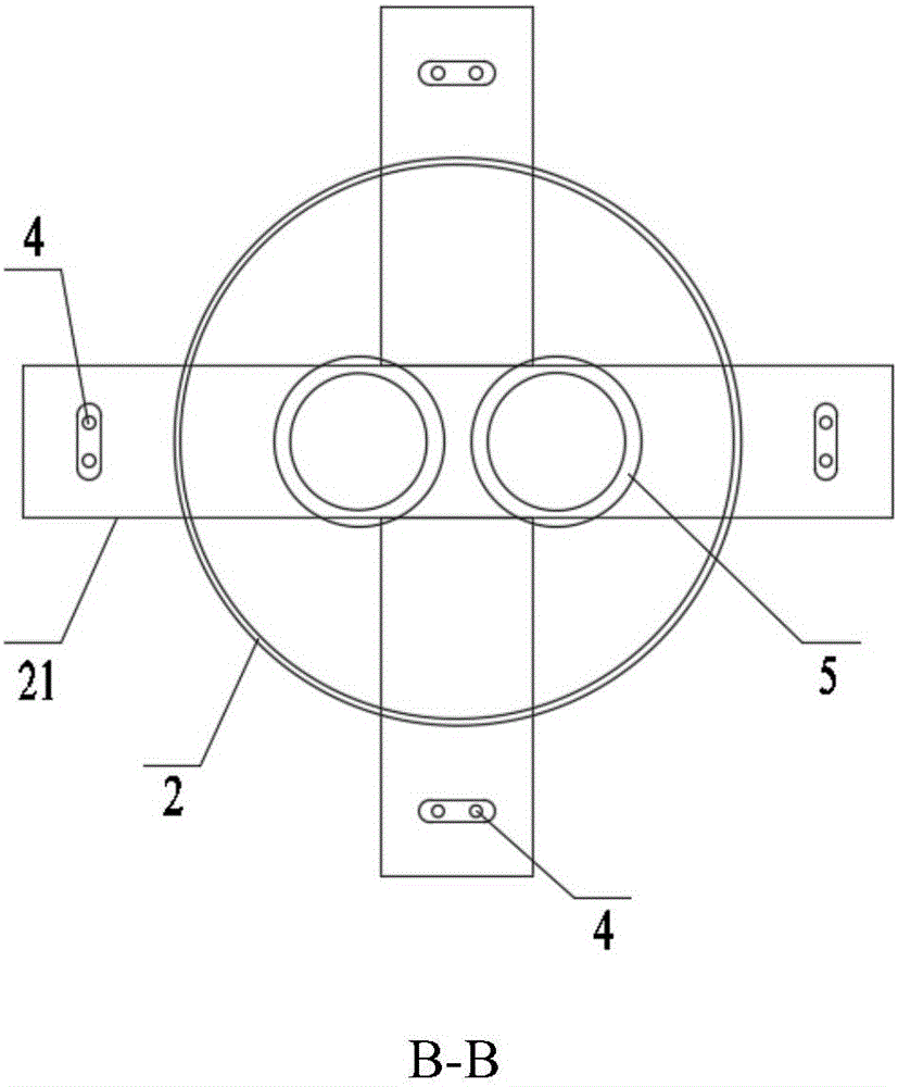 Drilling platform self-leveling device and construction method thereof