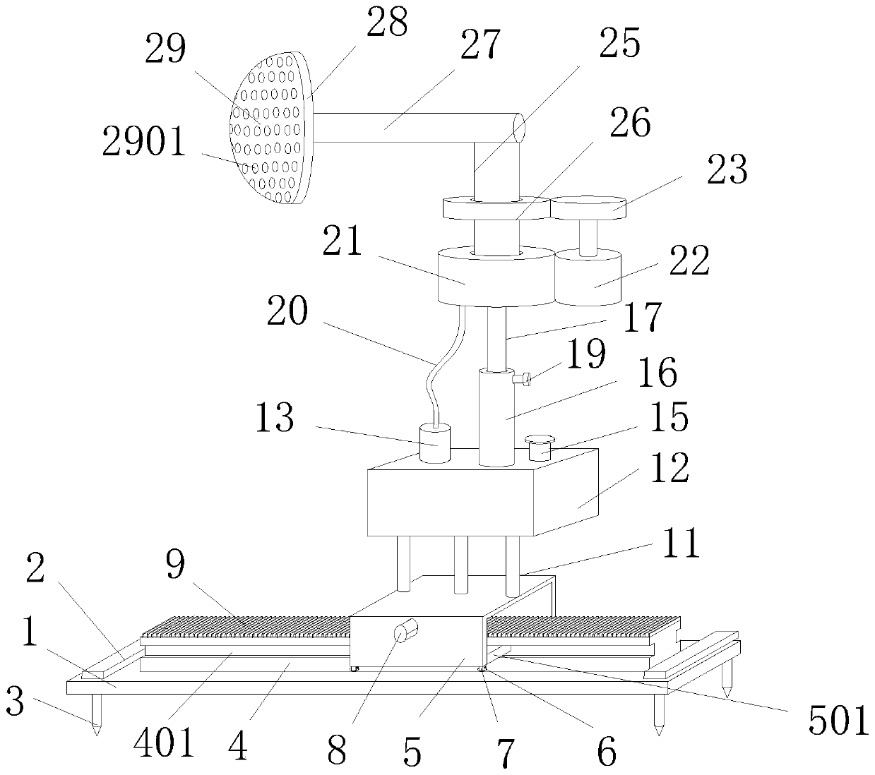 Air humidifying device for dendrobium planting