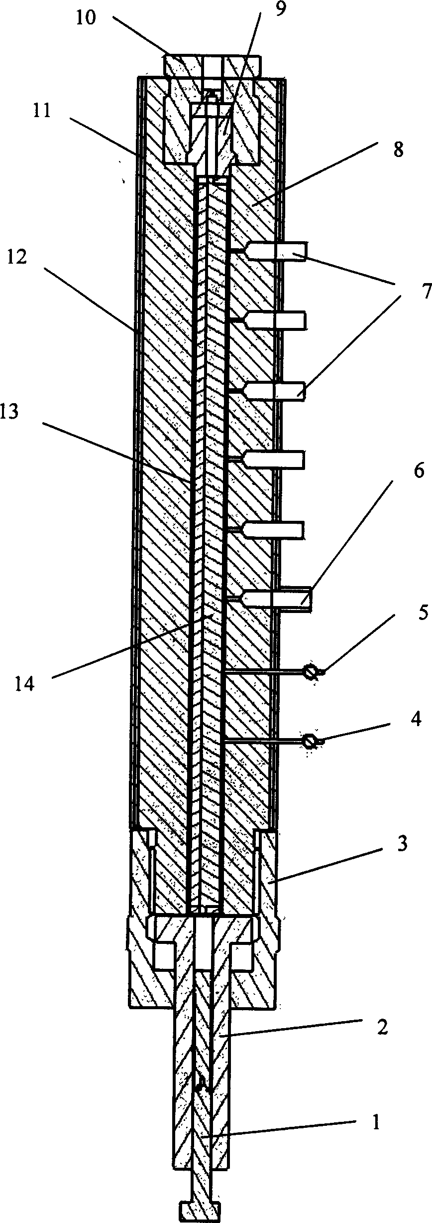 Device for testing deflagrability of condensed fire detonator under condition of high termerature and high pressure