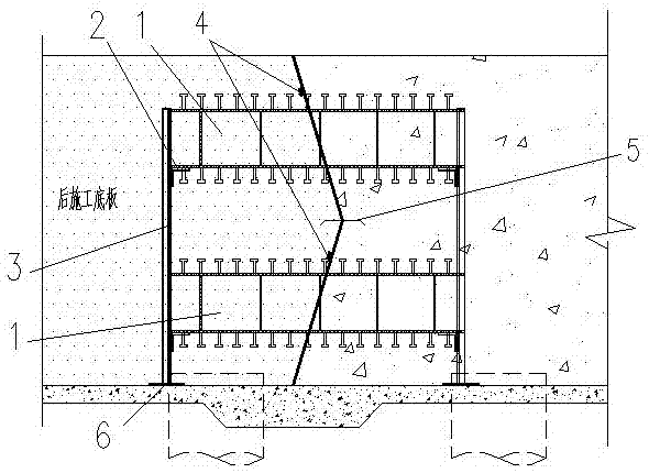 A construction method for vertical construction joints on the floor of a super high-rise core tube