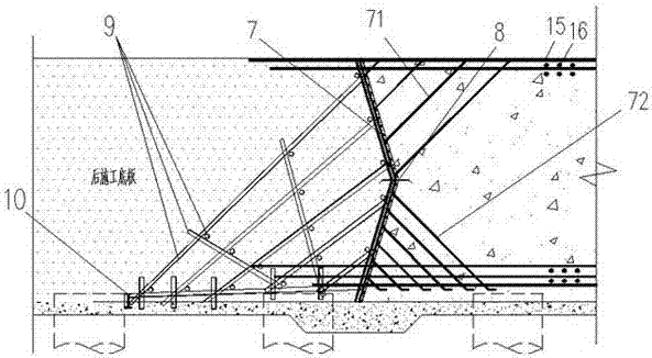 A construction method for vertical construction joints on the floor of a super high-rise core tube