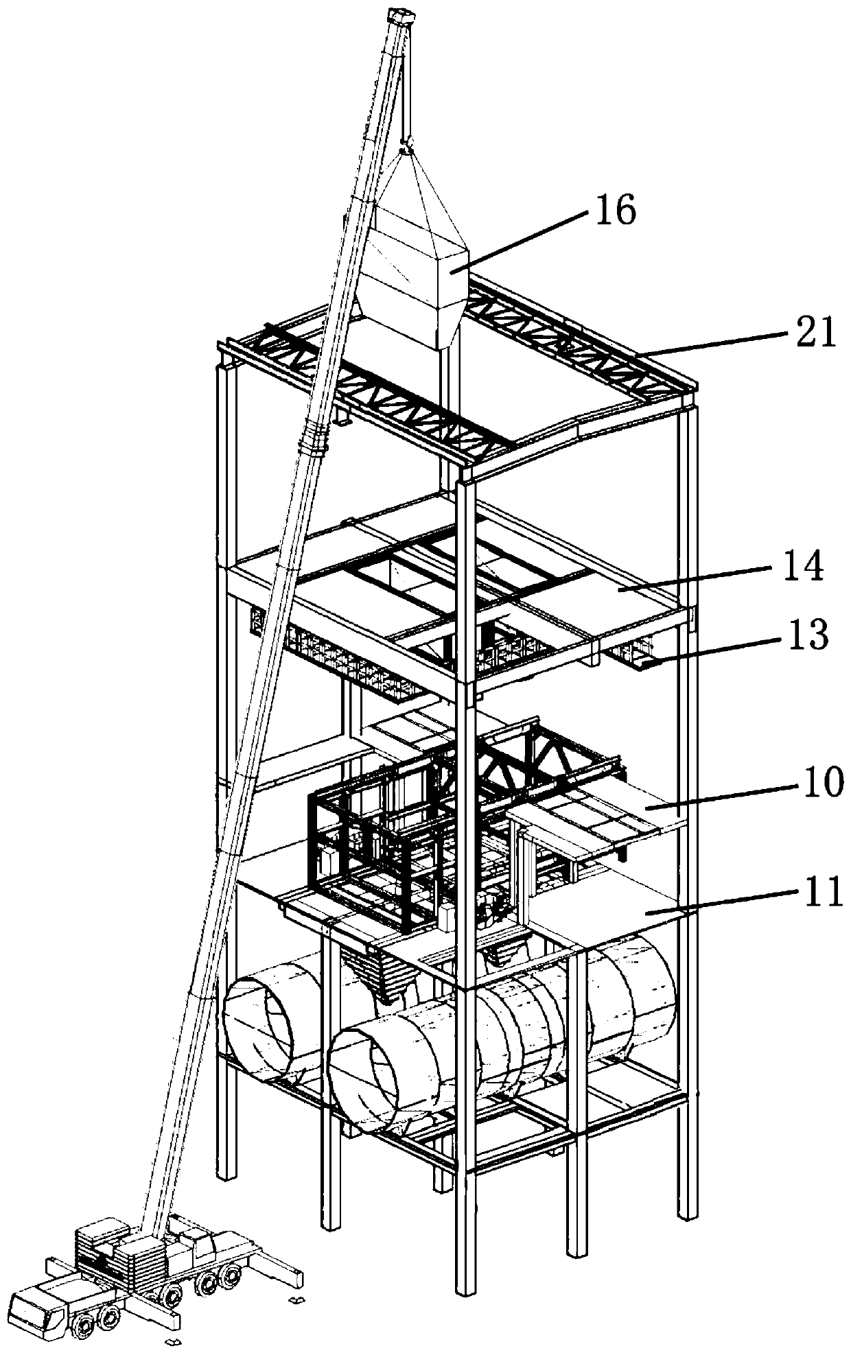 Installation method of star wheel and silo at the head of sintering machine