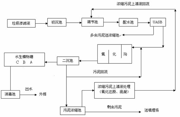 Landfill leachate treatment process