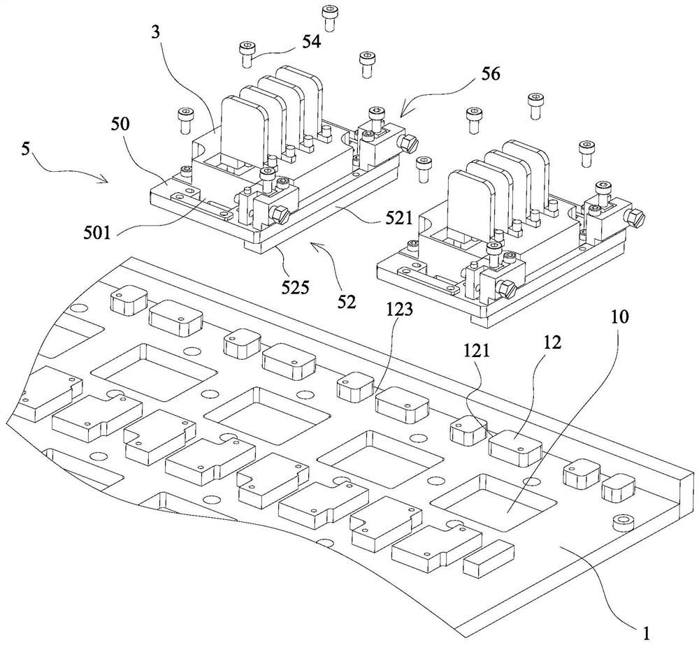 Multi-nozzle arranging, positioning and mounting device and method