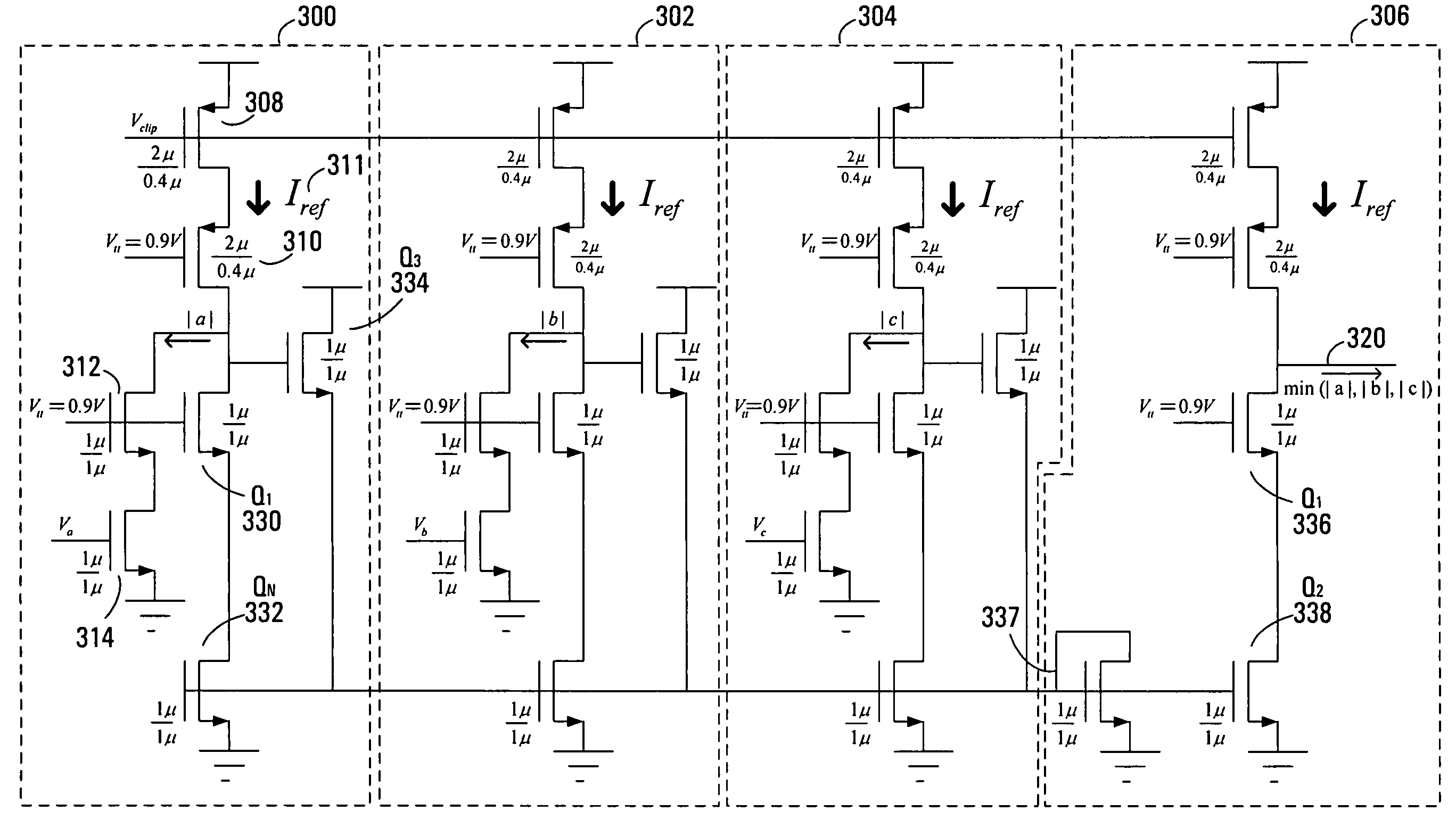 Full CMOS min-sum analog iterative decoders