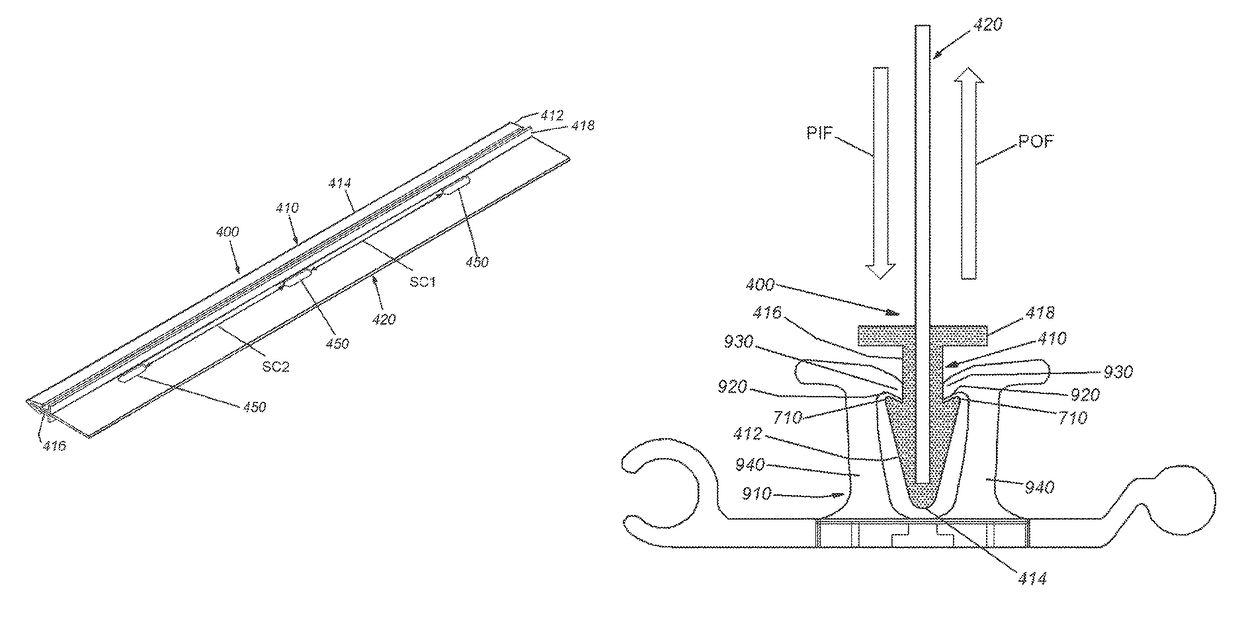 Listing bead for upholstery clips