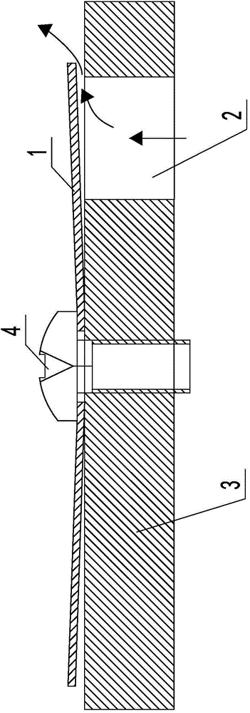 Temperature protection device of thermal bimetallic strip