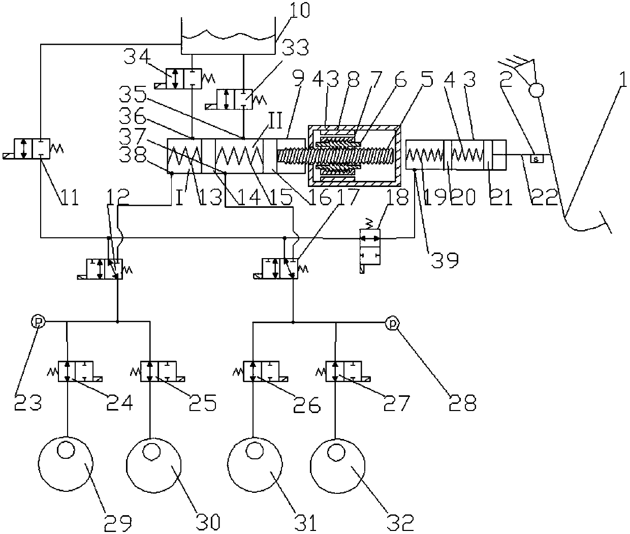 Integrated sub master cylinder wire control hydraulic brake system