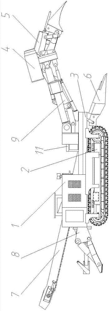 Mining underground drilling, anchoring and rock breaking integrated excavation type loader