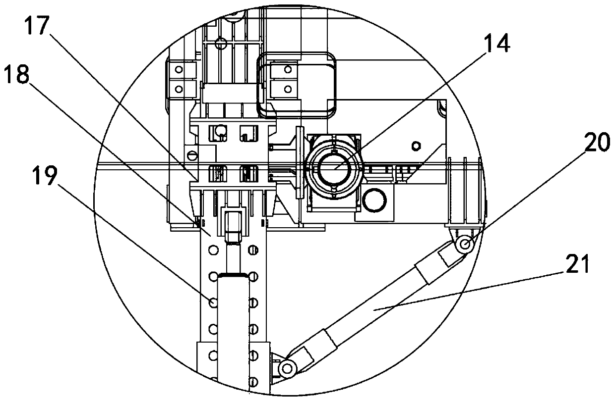 Matching structure of bridge girder erection machine supporting legs and main beam