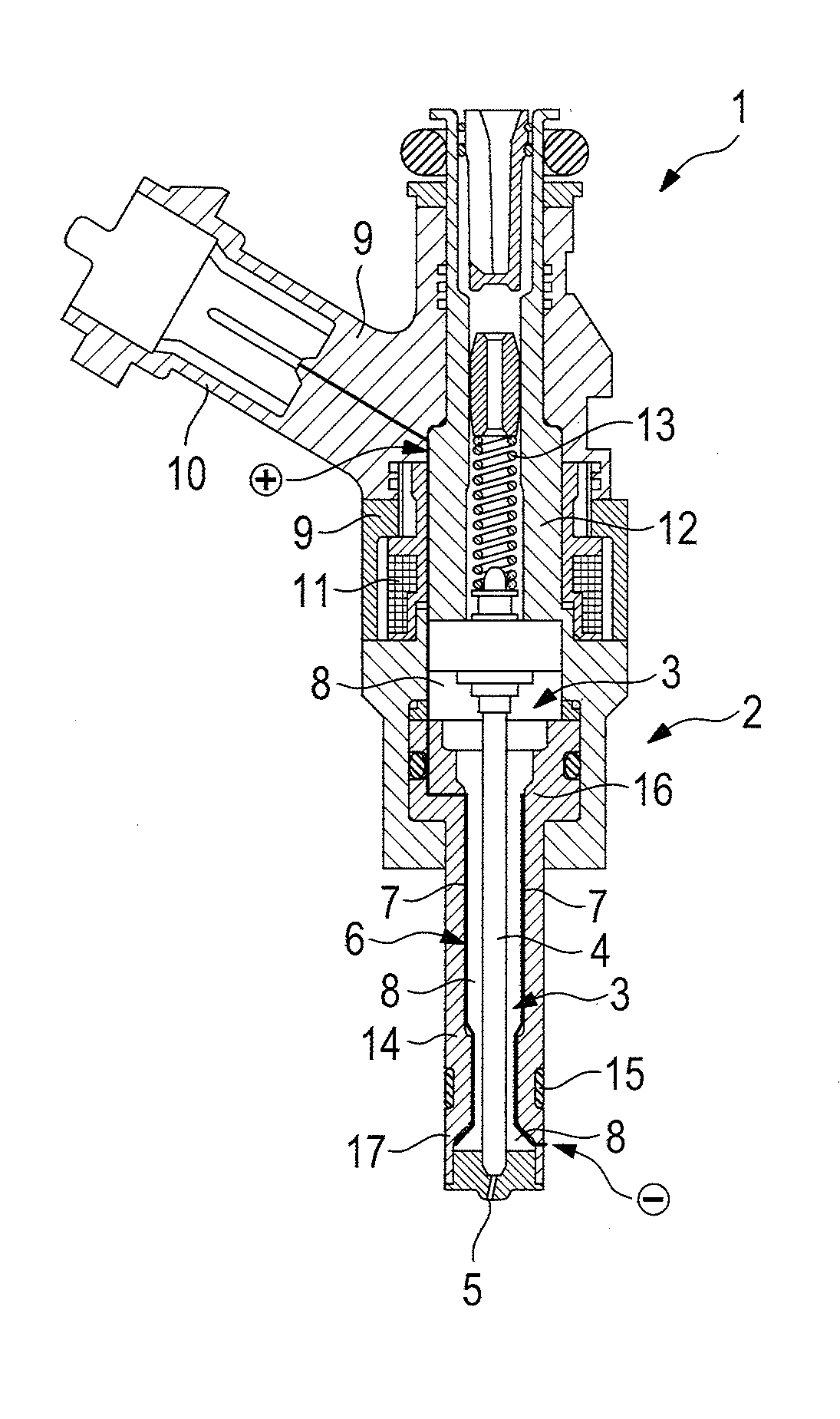 Heatable injector for fuel injection in an internal combustion engine