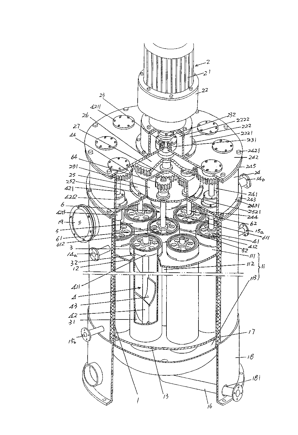 Falling film scraper type multi-pipe evaporation and concentration device