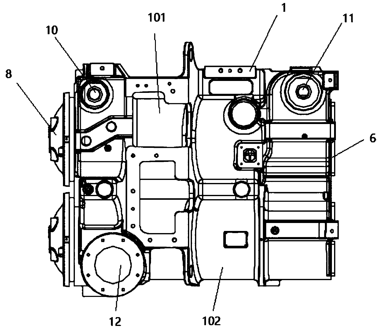 Shell heat exchanger of double-barrel casting