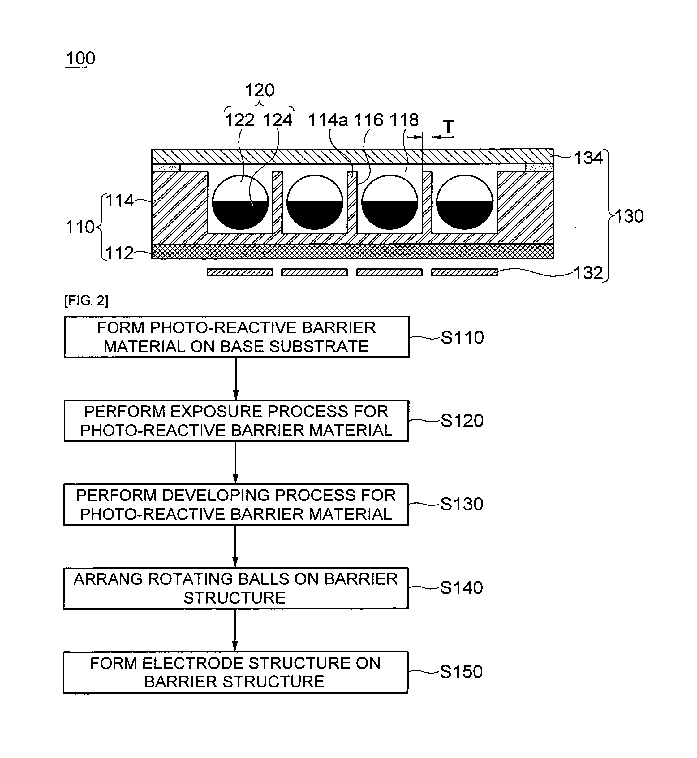 Color electronic paper display device and method for manufacturing the same