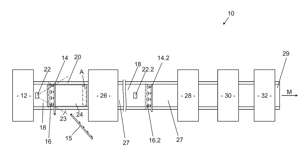 Method for producing an engineered wood board and engineered wood board production installation