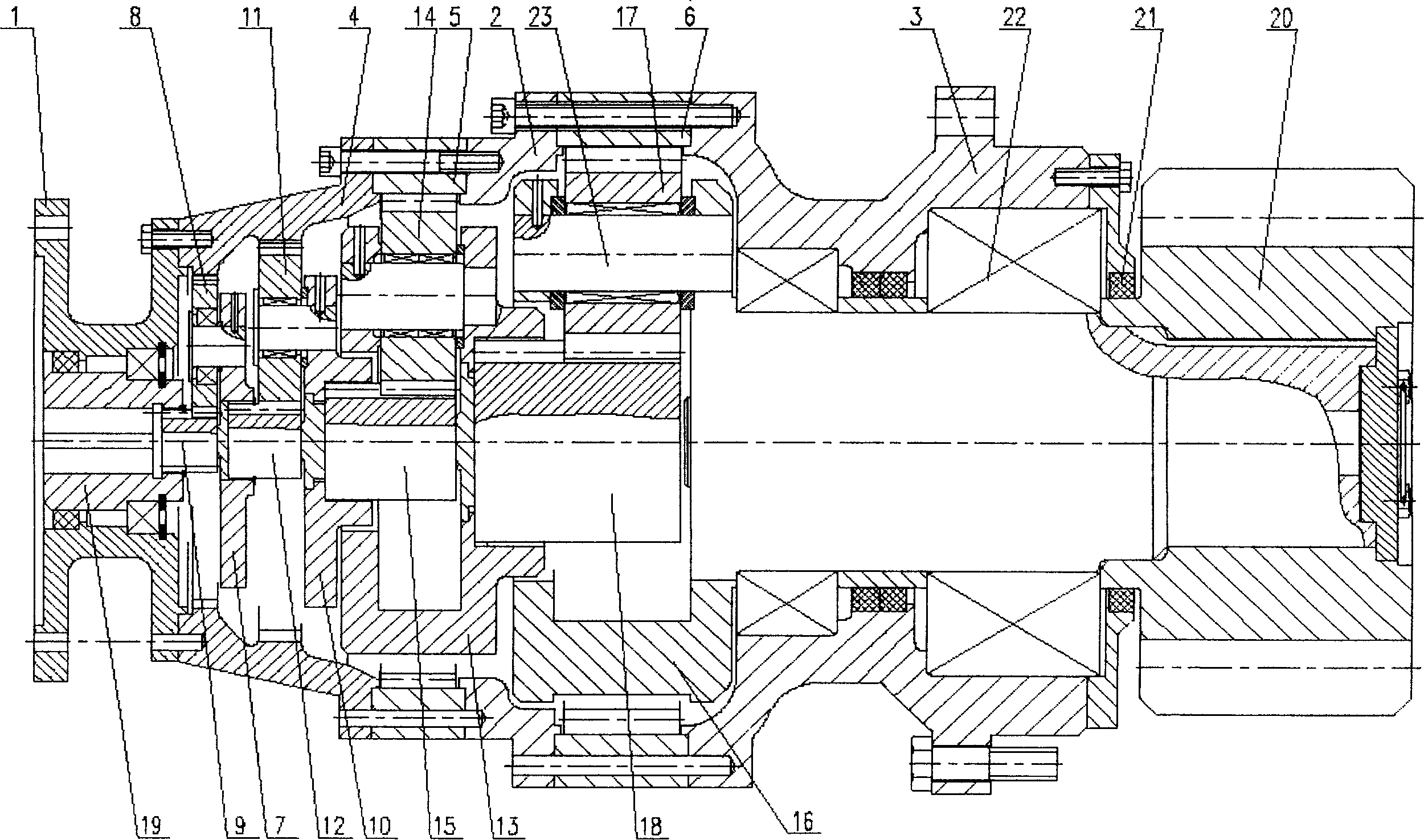 Yaw gearbox for wind power generator