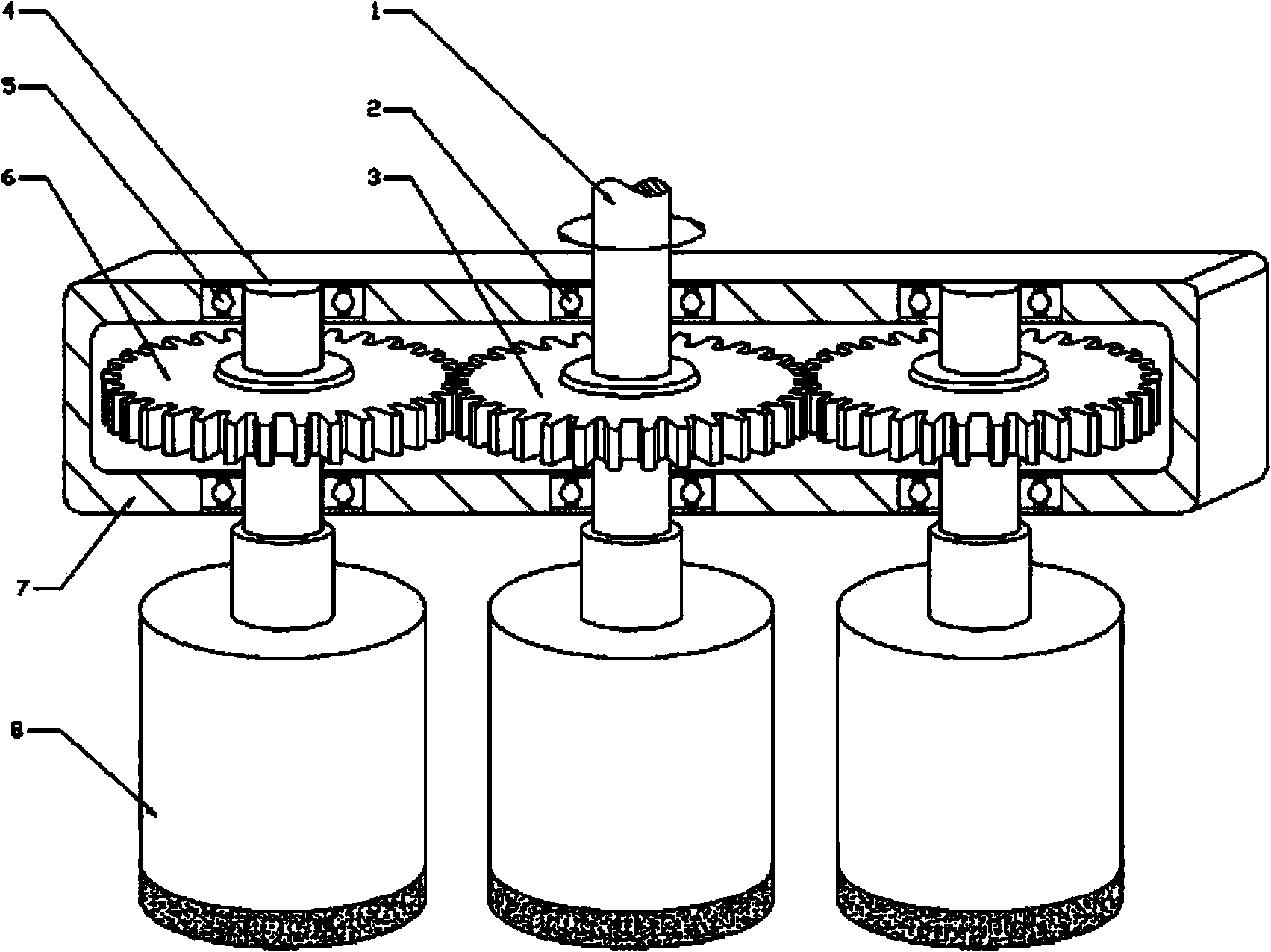 Multicutter device of tile cutting machine