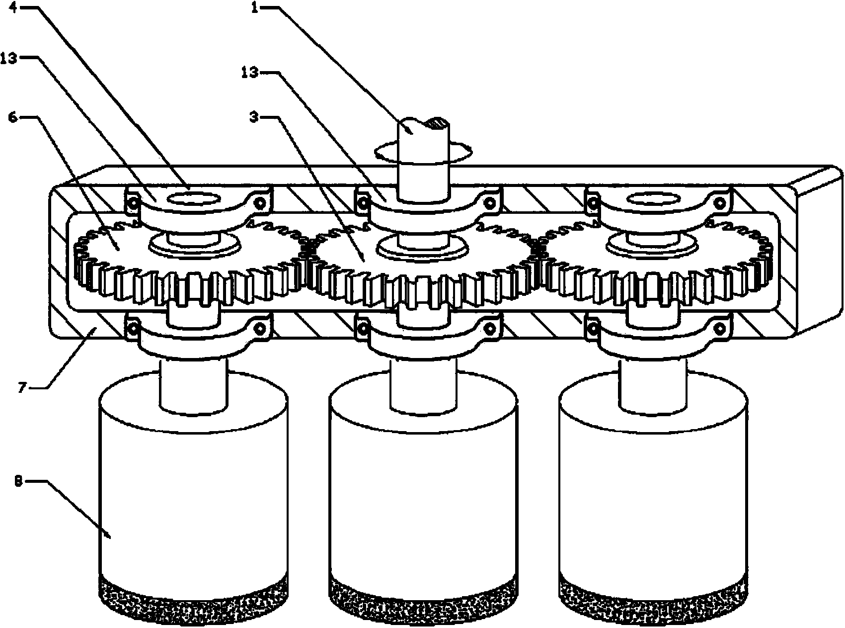 Multicutter device of tile cutting machine