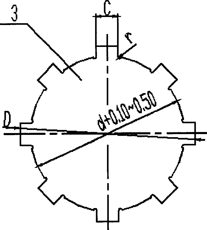 Processing method of small radius centring rectangular splined shaft