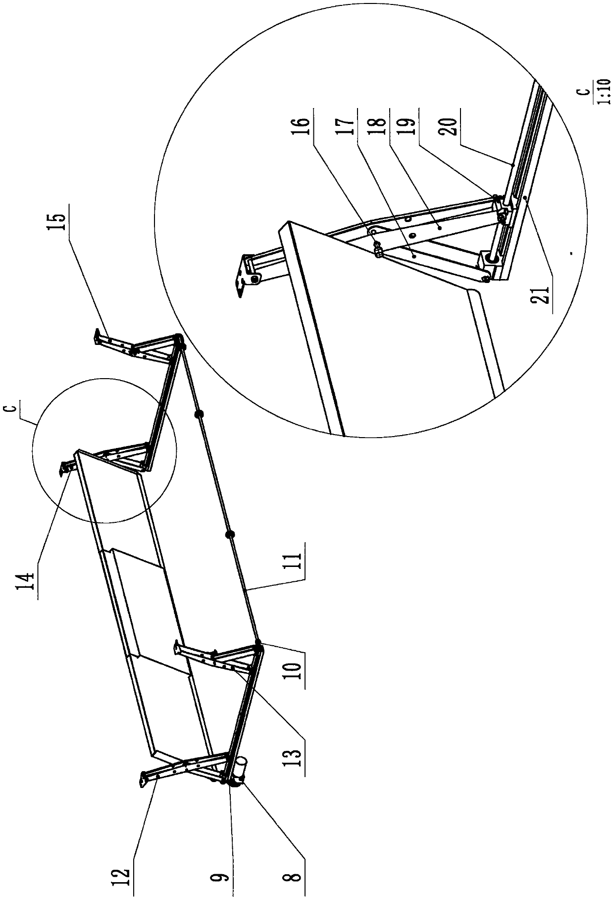 Roof lifting mechanism of recreational vehicle