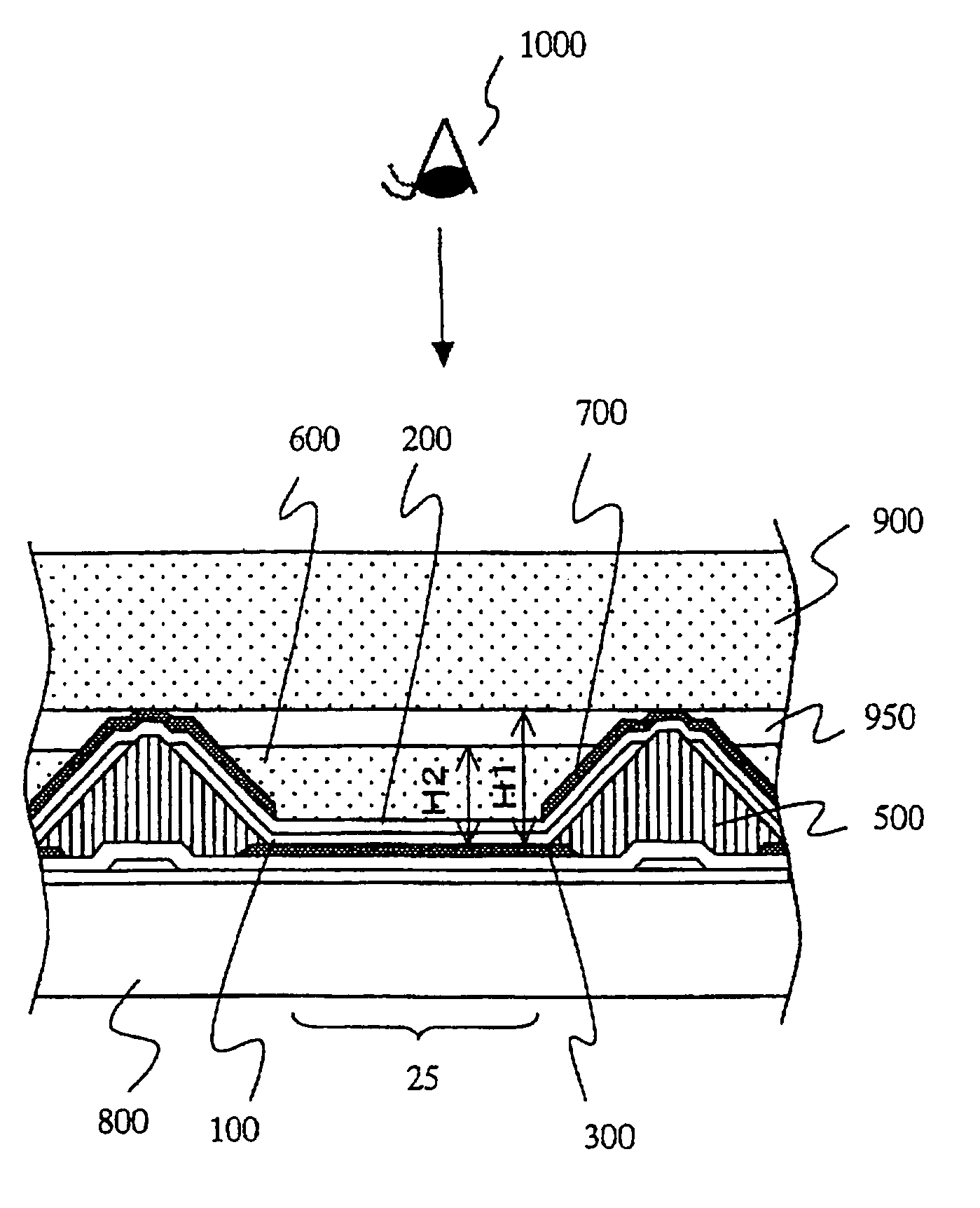 Light emitting device with an incorporated optical wavelight layer