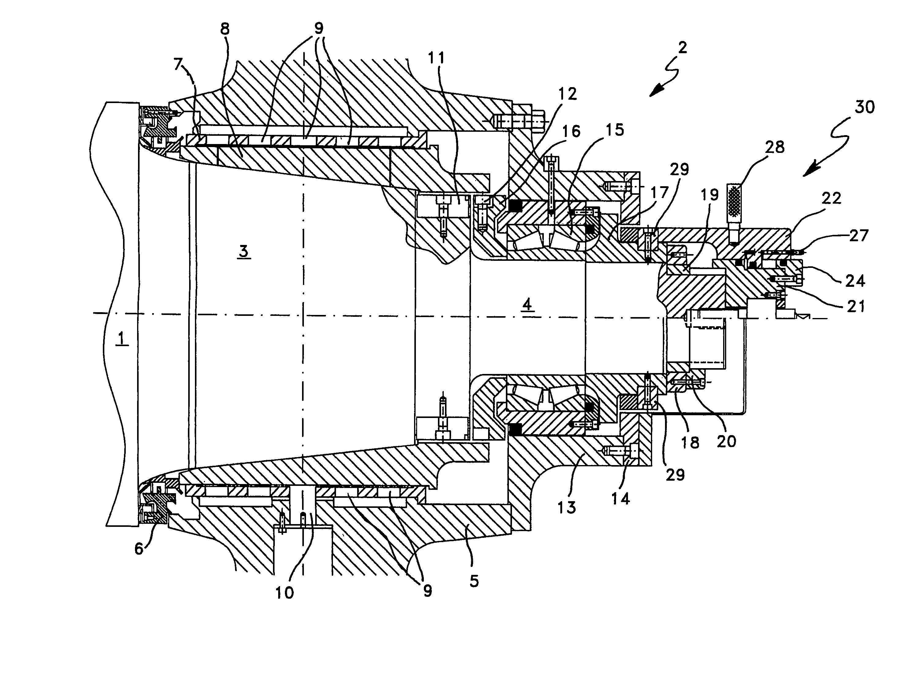 Hydraulic fast locking and loosening device for bearing assemblies of rolling-mill cylinders, and corresponding method of use