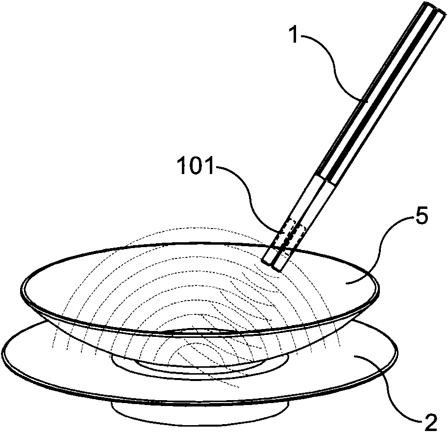 Cutlery device with radio frequency identification tag and corresponding method