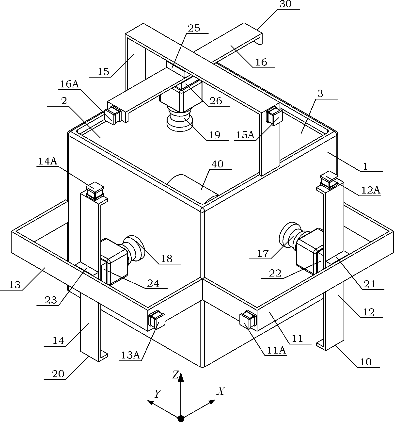 Monocular-principle-based six-degree-of-freedom position and attitude measuring device for measuring static balance of gyroscope