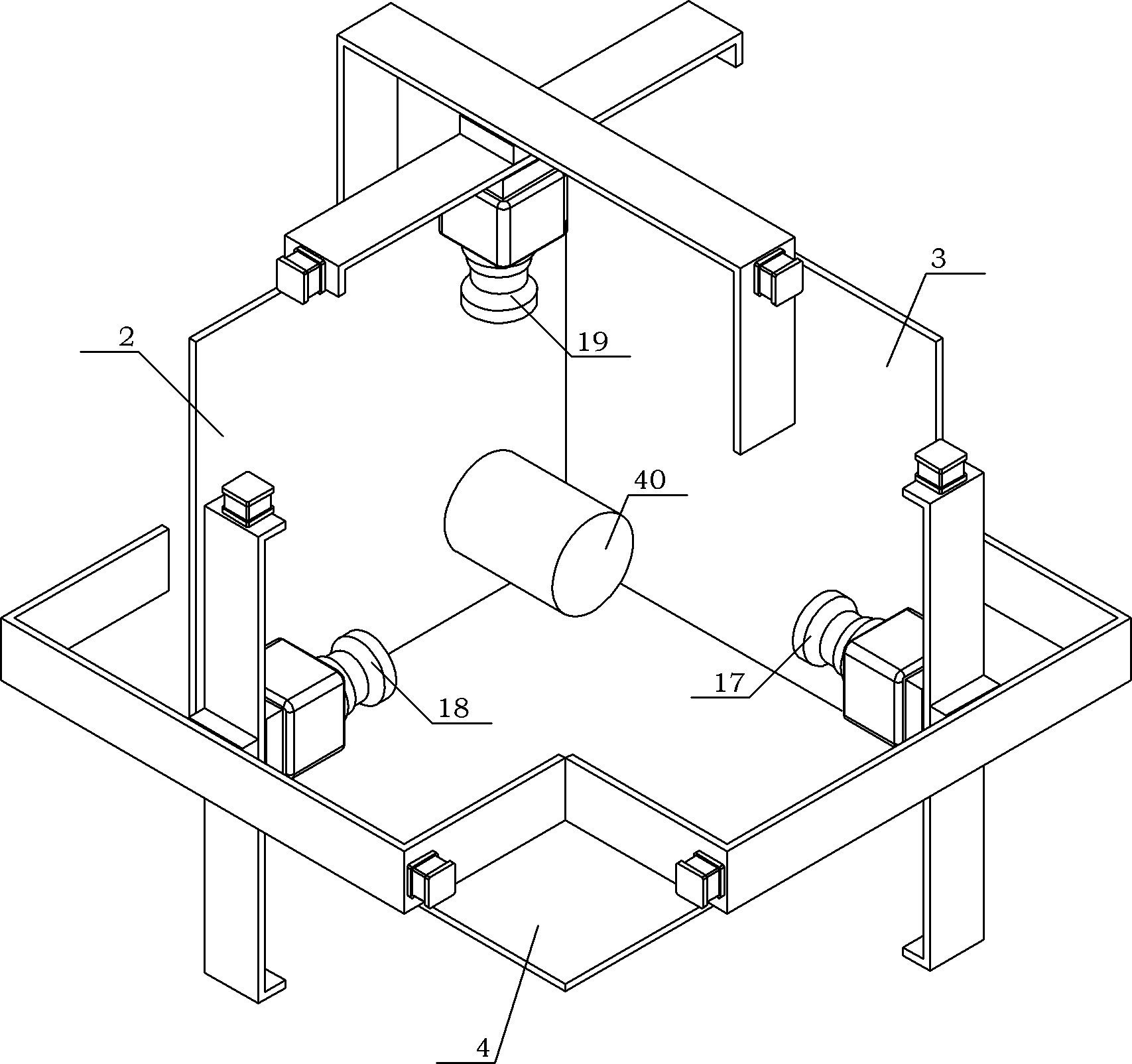 Monocular-principle-based six-degree-of-freedom position and attitude measuring device for measuring static balance of gyroscope