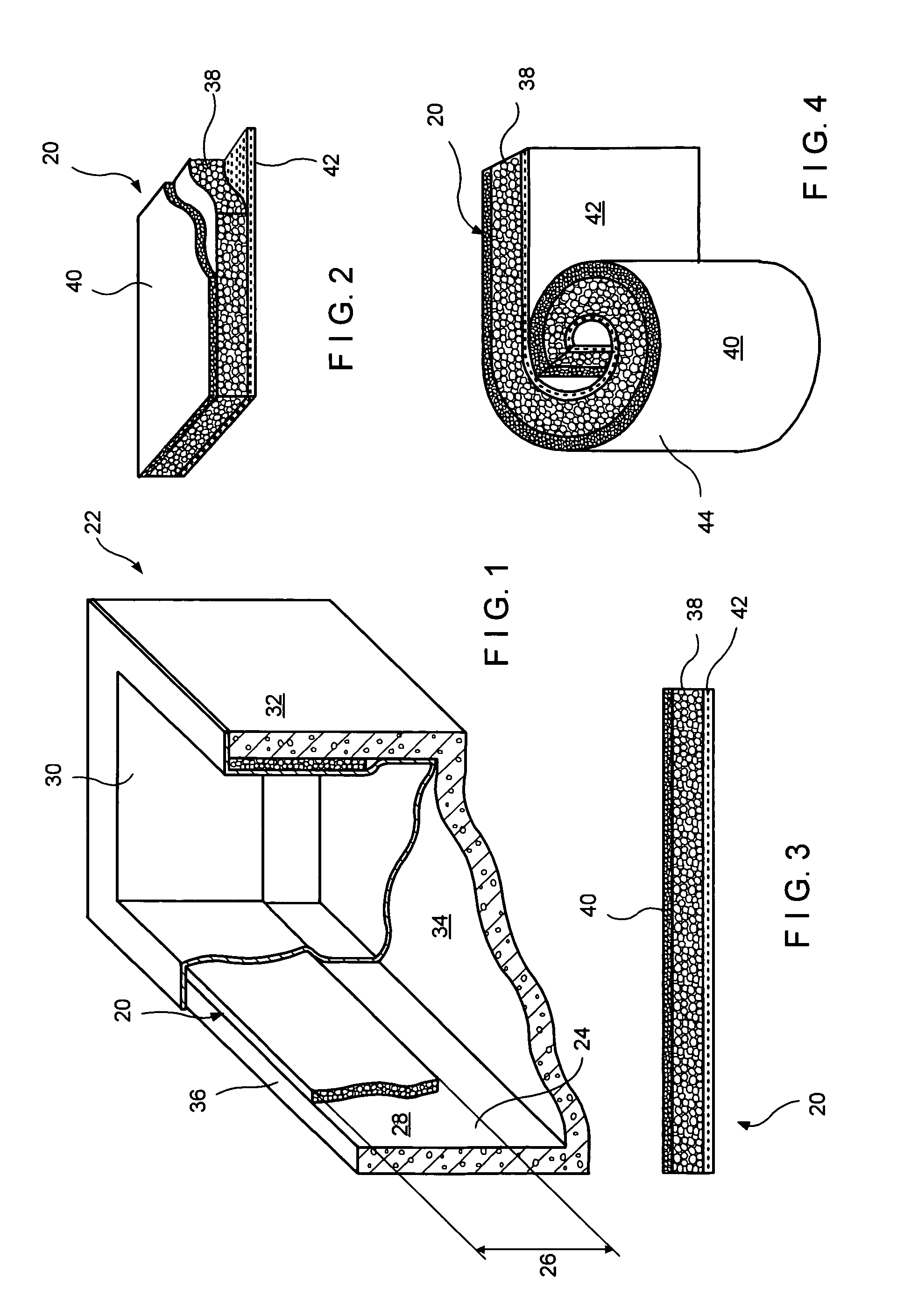 Foam interlining device for swimming pools