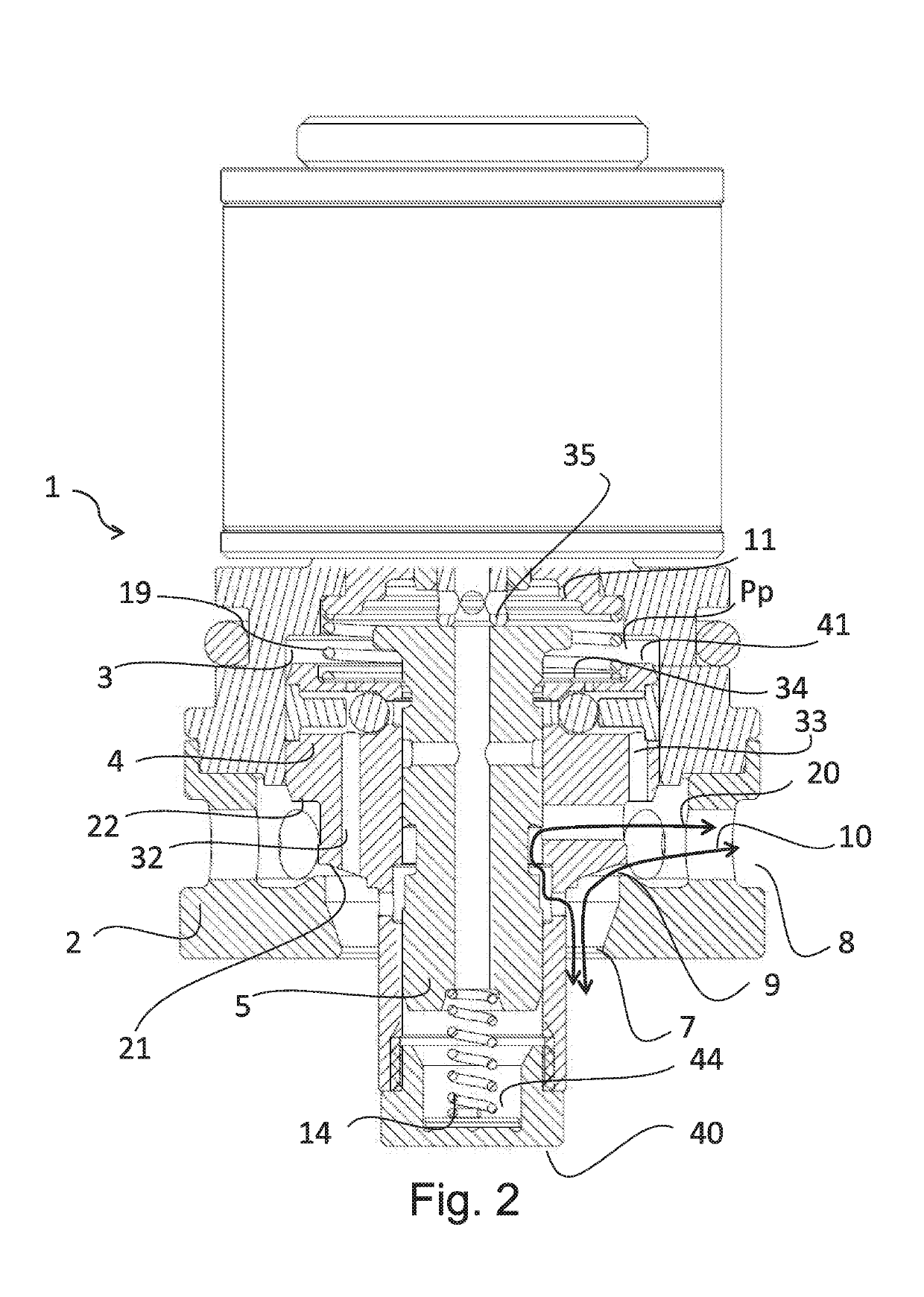 Valve arrangement with improved failsafe operation