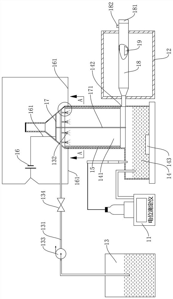 Trapping device and method for measuring chloride ions in oil through high-temperature combustion hydrolysis-potentiometric titration