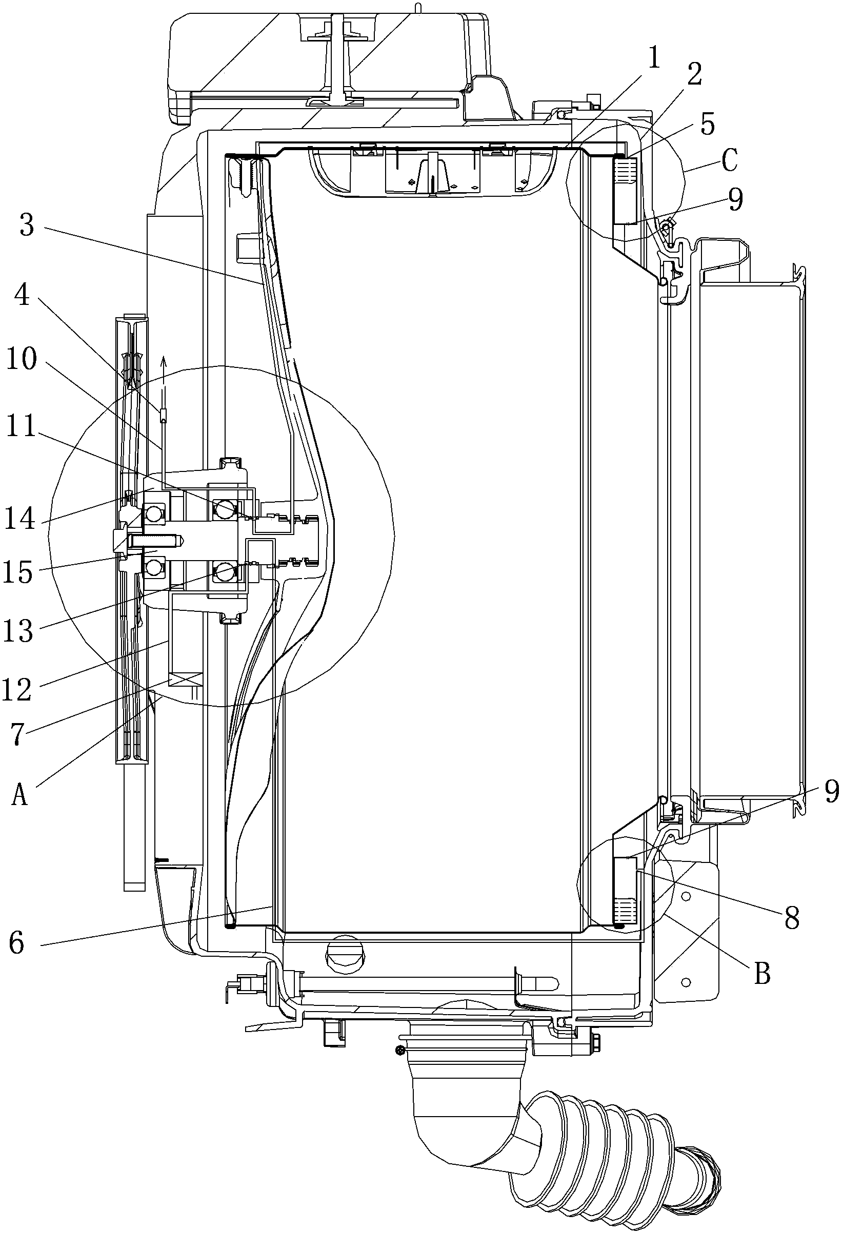 Washing machine with active water injection balancing ring and control method thereof