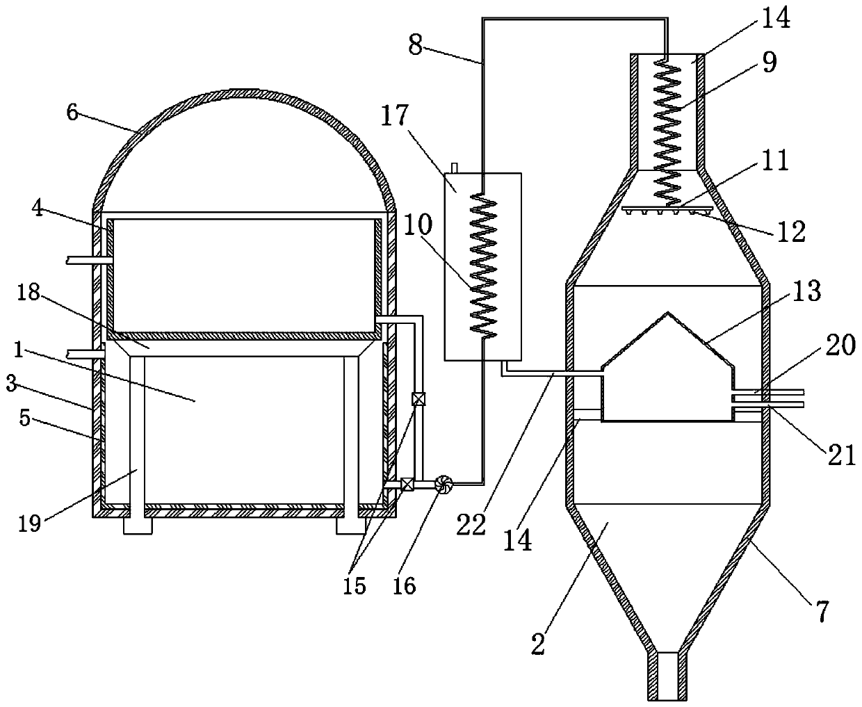 Double-layer brine storage condensation device