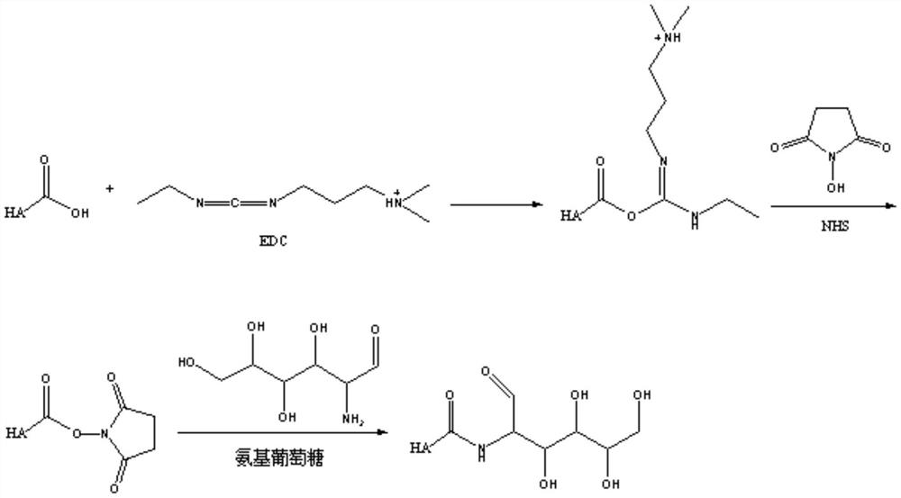 Hyaluronic acid-glucosamine grafted copolymer, and preparation method and application thereof