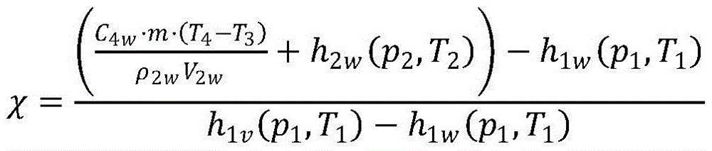 Heat injection steam dryness testing device and dryness value calculating method