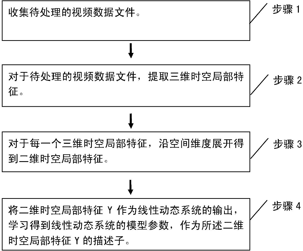 Time-space local feature extraction method based on linear dynamic system