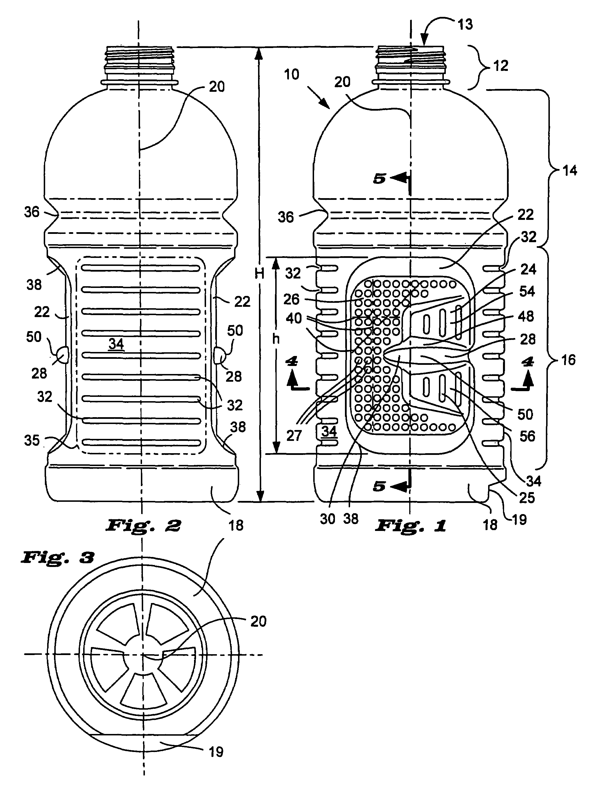 Hot-fillable blow molded container with pinch-grip vacuum panels