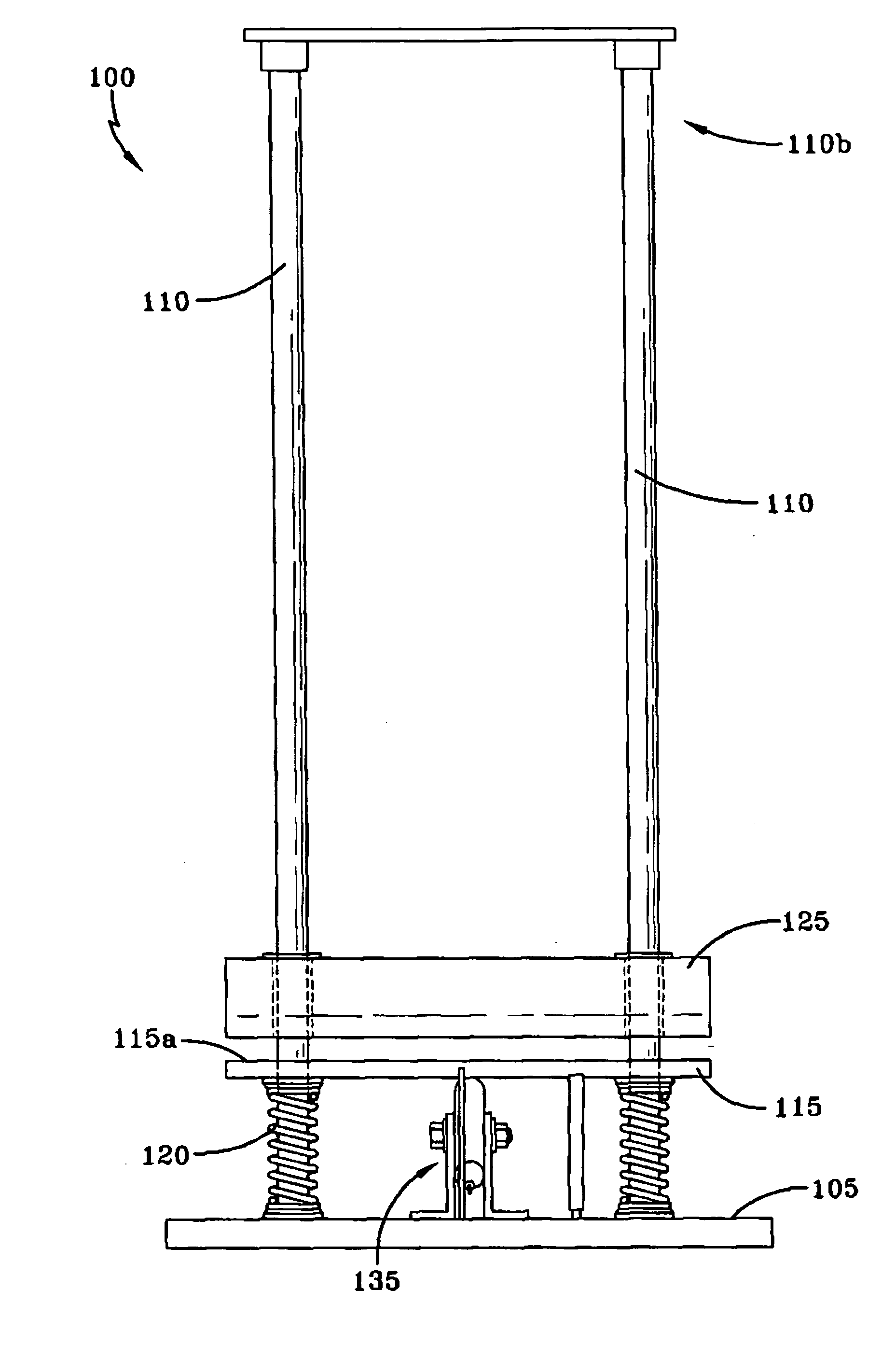 Apparatus and method for testing an impact and/or vibration absorbent material