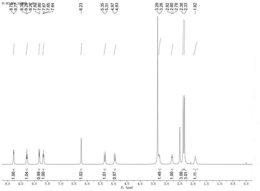 Pt (II) complex with photodynamic tri-negative breast cancer resisting activity as well as preparation method and application of Pt (II) complex