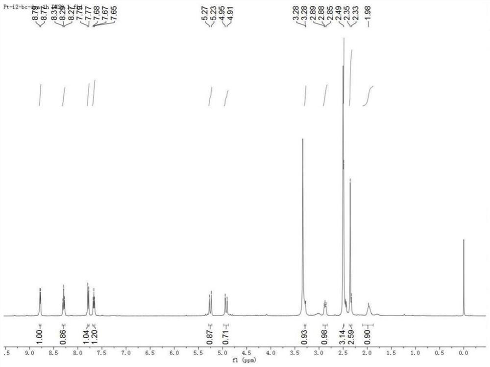 Pt (II) complex with photodynamic tri-negative breast cancer resisting activity as well as preparation method and application of Pt (II) complex