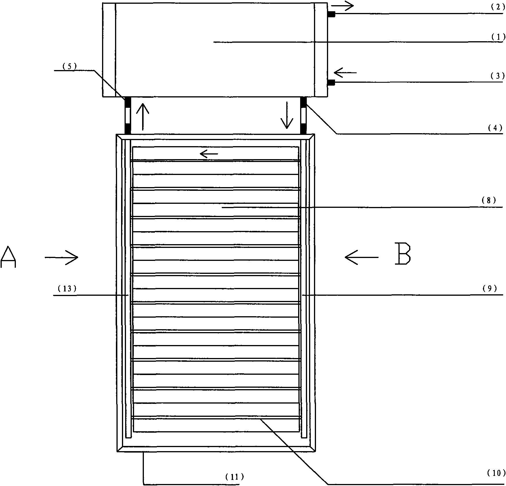 Antifreezing flat-plate solar heater